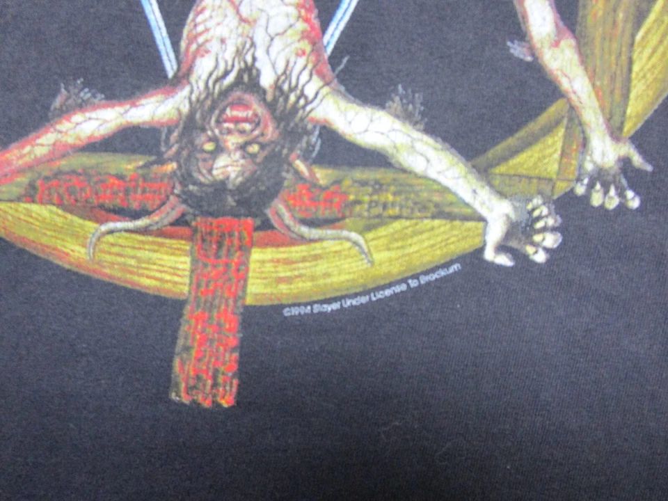 Camiseta Slayer Vintage (XL) Circle of Beliefs Tour Gráfico Rueda de Cristo 2 Caras Foto 4 de 4