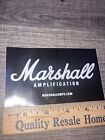 Marshall. Amplification Amplifier Bumper Sticker Guitar Case Decal