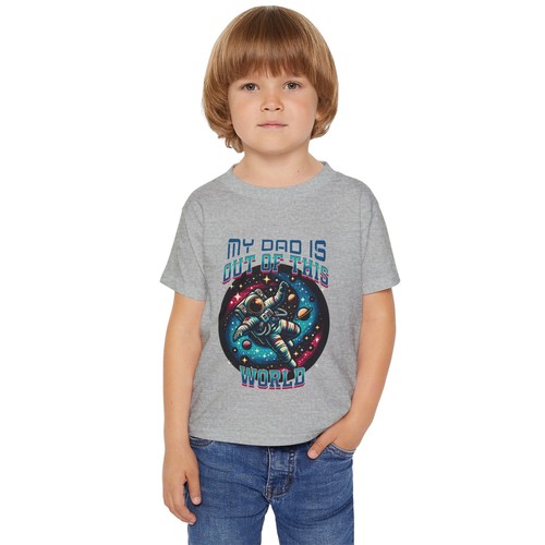 Toddler T-shirt, Outer Space Tee, My Dad Is Out of This World Shirt Father's Day - Picture 4 of 13