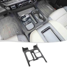 Carbon Fiber Print ABS Console Cup Holder Panel Cover Fits 22-24 Silverado 1500