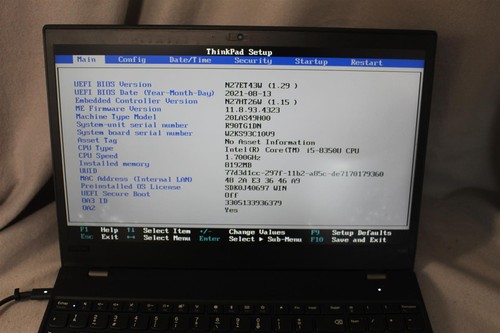 Lenovo Thinkpad T580,Intel i5-8350U,8GB Ram,512GB SSD,B-Ware #5 - Bild 6 von 6