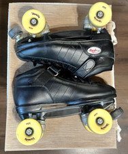 Riedell R3 Cayman Black 10 Roller Skates lightly Worn Varsity Wheels No Box