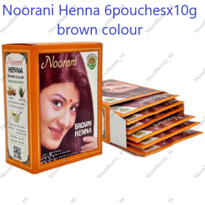 Noorani Henna 6pouches x 10g brown henna hair colour - FREE