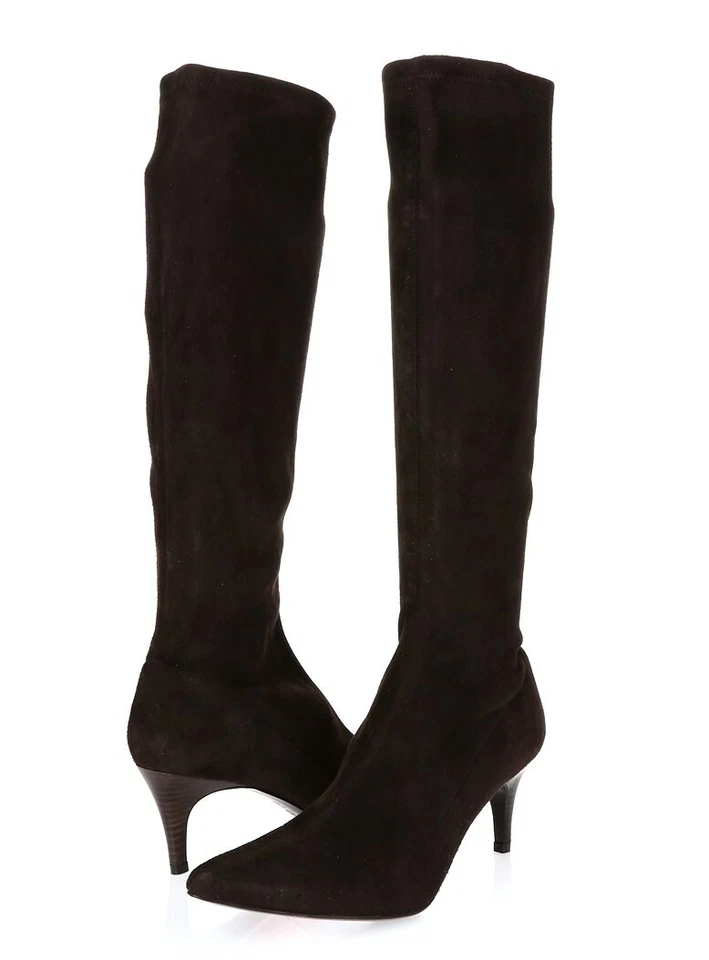 Mujer DELMAN LILIA Marrón Elástico Gamuza Calcetín Botas Talla 8,5 $598 Foto 2 de 4