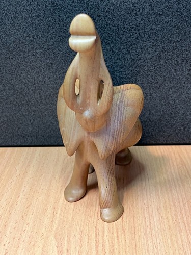 Hand Carved Polished Stone Trunk Up Elephant Figurine Made in Kenya Solid Heavy - Picture 4 of 8