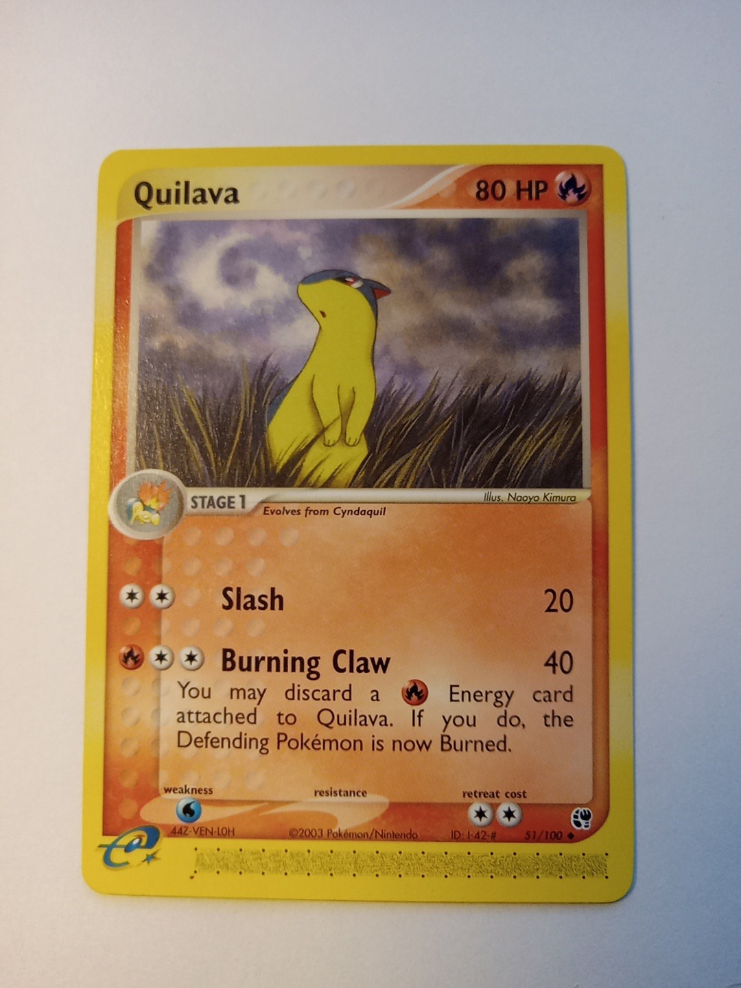 Pokémon TCG - Quilava - 51/100 - Uncommon Ex Sandstorm NM Free Shipping!!