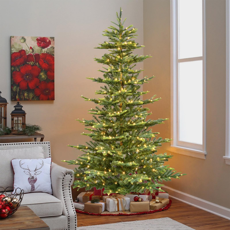 5/6/7ft Pre-lit Artificial Christmas Tree Fake Aspen Fir Xmas tree Easy Assembly