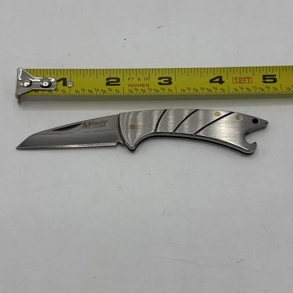 M Tech Pocket Knife With Bottle Opener 2 3/4” Closed Stainless Steel MT982POP - Image 2 of 4