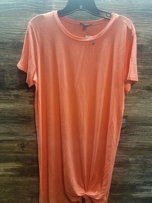 Express Melon  T-Shirt Dress Size L NWT Short Sleeve Crew Neck Midi Casual