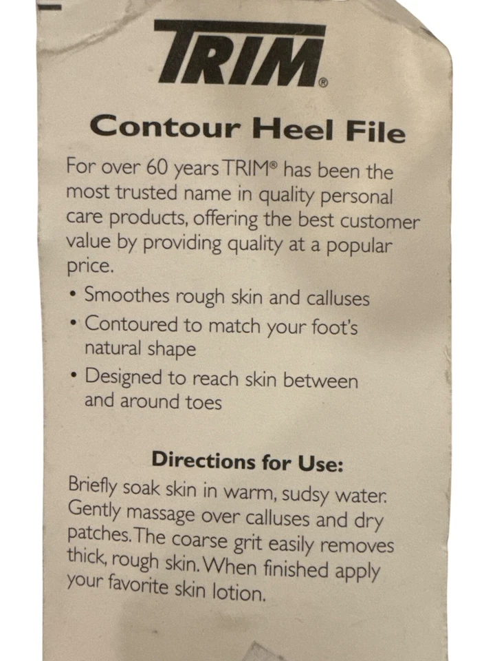 #12-43CO Trim Contour Heel File Curved Callus/Rough Skin Remover & Between Toes - Image 2 of 3