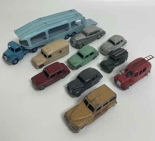 Vintage Dinky Toys Die Cast Model Vehicles Bundle Of 10 PLAY WORN CONDITION
