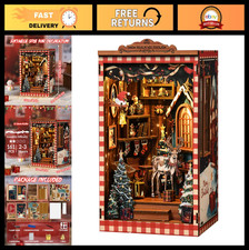 DIY 3D Wooden Book Nook Kit - Miniature Tiny House Puzzle for Bookshelf Decor, G