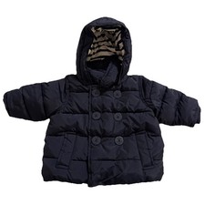 Baby Gap Puffer Jacket Coat Children's 0-6 Months Navy Blue Button Up Preowned