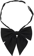 Adjustable Pre-Tied Bow Tie Solid Color Bowties for Women Ties,Black