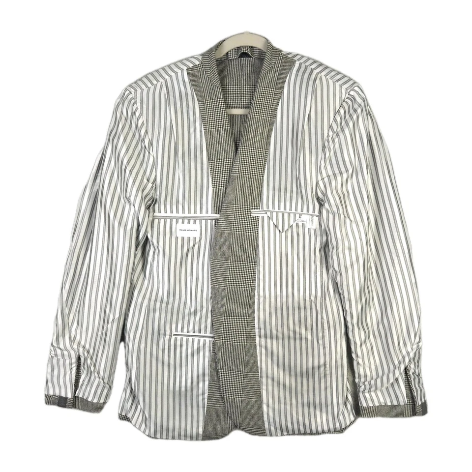 Club Monaco RECENT Glen Plaid Check Sport Coat 3/2 Roll Dual Vented 40R Slim Fit - Image 4 of 4