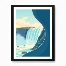 Niagara Falls Illustration No Art P Framed Wall Art Poster Canvas Print Picture