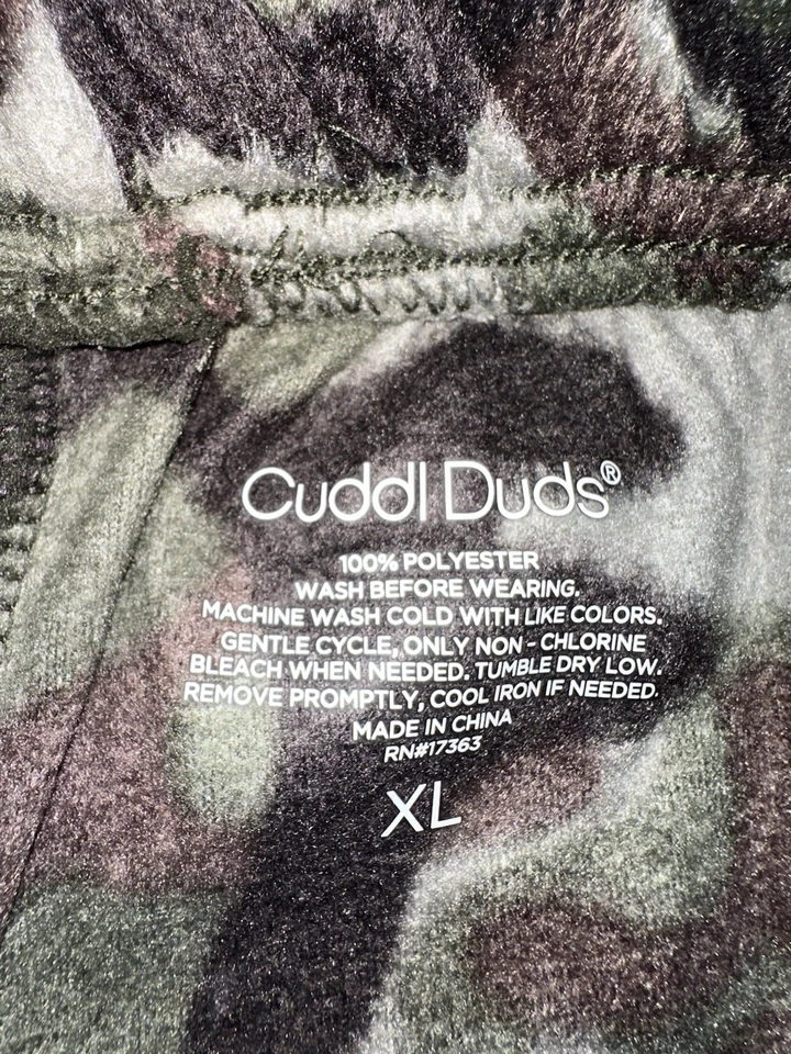Pantalones de noche de pijama camuflados Cuddl Duds para hombre talla XL poliéster Foto 2 de 2