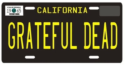 Jerry Garcia The Grateful Dead 1965 CA License Plate