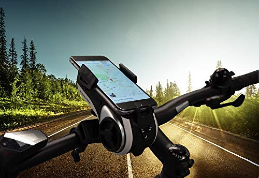 Fischer, supporto per smartphone con cassa musicale e power bank per bicicletta