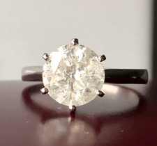 18ct White Gold 1.95ct Natural Diamond Solitaire Engagement Wedding Ring