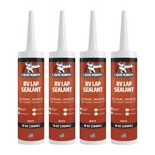 Liquid Rubber RV Lap Sealant, Self-Leveling Roof Sealer, White, 4 Pack  Flow...