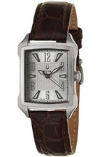 Bulova 96L136 Women's Rectangular White Dial Analog Brown Genuine Leather Watch