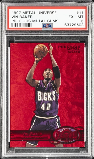 1997 METAL UNIVERSE EDELMETALL GEMS #11 VIN BAKER 63/100 PSA 6