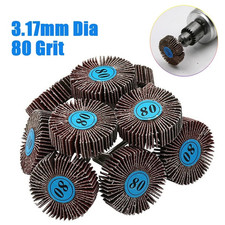 10pcs 80 Grit Sanding Flap Wheel Discs with 3mm Shank for Rotary Tools - NEW