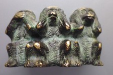 schöne massive Bronze Figur  3 Affen  Skulptur