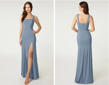 Azazie Alara Bridesmaid Dress In Dusty Blue Size A10, Unworn, New With Tags