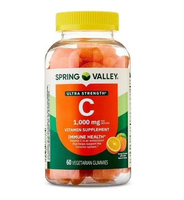 Spring Valley Ultra Strength Vitamin C Supplement Gummies Orange 1,000 mg 60 Ct.