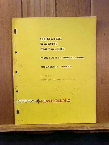 OEM 1975 Sperry New Holland Rolabar Rake Service Parts Catalog 256 258 259 260
