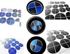 Bmw Carbon Fiber Vinyl Decal Stickers Black Blue Badge Overlay Set Bmw Carbon Fiber Vinyl Decal Stickers Black Blue Badge Overlay Set