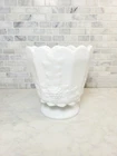 Vintage WESTMORELAND MILK GLASS Grape & Leaves JARDINIERE Vase 5 Inches