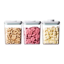 Airtight Food Storage Containers,1.3Qt 3Pcs Pop Food Containers with Lids, St...