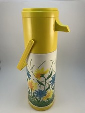 Vintage 1970s Aladdin Pump-A-Drink Dispenser Floral Fantasy Insulated Thermos