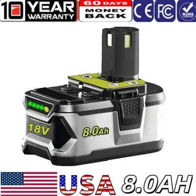 8.0AH PACK 18V  For RYOBI P108 One + Plus High Capacity Battery Lithium-Ion New