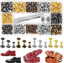 240 Sets Leather Rivets Kit, Double Cap Brass Rivets Leather Studs with 3PCS ...
