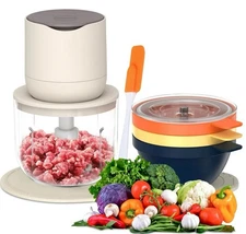 ✅New✅ Rechargeable stainless steel blades Food Chopper/Processor with 4 bowls ✅