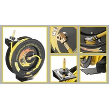 3/8 300 PSI Retractable 100' Ft Air Hose Reel Professional Industrial Grade