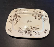 Antique 1884 Ashworth Bros Aesthetic Movement Brown Transferware 11x8.5 Platter 
