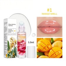 Brillo labial enrollable con flores con flores esmalte labial brillante para mujeres niñas 1 pieza