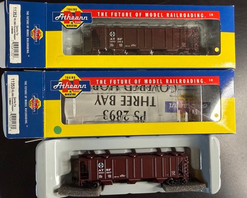 2 vagones tolva cubiertos escala N Athern Santa Fe #300364 #300427 como nuevos | Condition: New