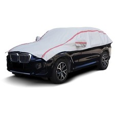 Half Car Cover SUV,Top Cover with Red Reflective Strip, SUV M see size table 