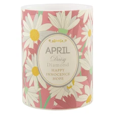 April Birth Month Battery Operated Flameless Pillar Candle 4" x 3"