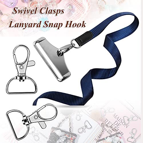 Swivel Snap Hooks 20Pcs Metal Lanyard Snap Hook Lobster Claw Clasps for Silver - 第 5/7 張圖片