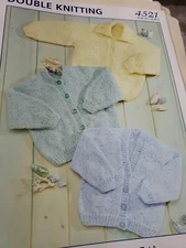 Stylecraft Knitting Pattern 4521 Baby DK Sweater Cardigans 16-24"