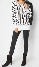 FRAUEN OVERSIZE PULLI PULLOVER WEIß + SCHWAR...