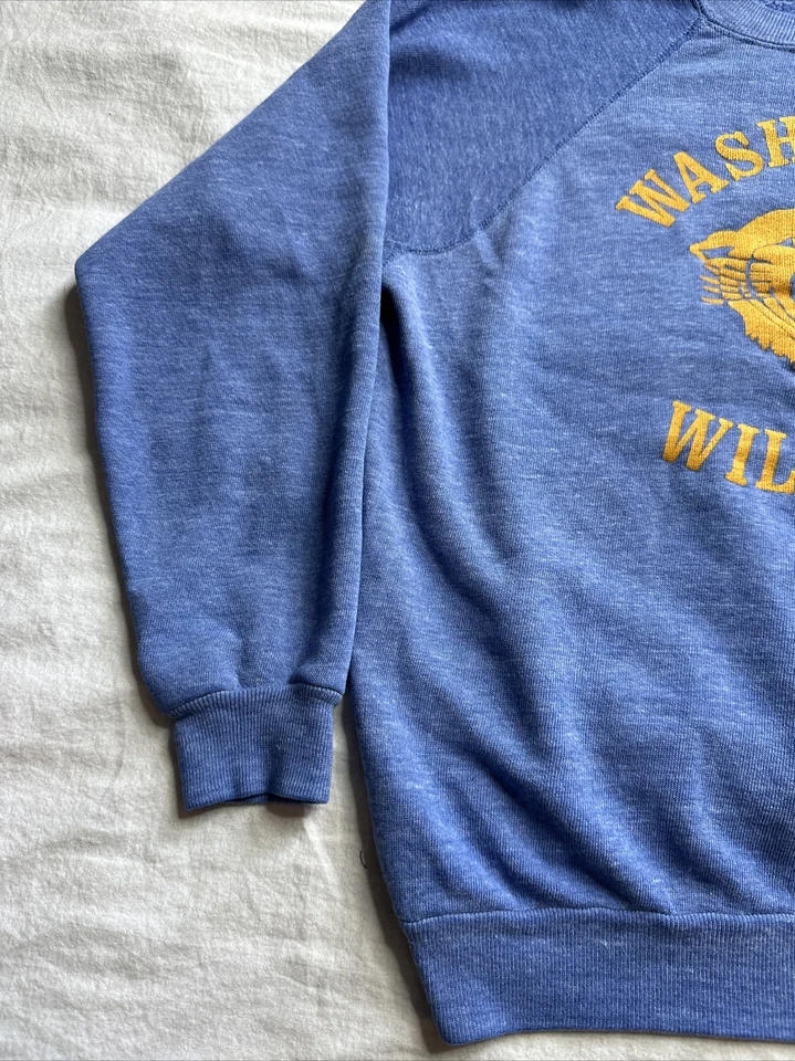 Vintage 60s 70s Fruit of the Loom Washington Wildcats Crewneck Sweater Size M - Image 2 of 4