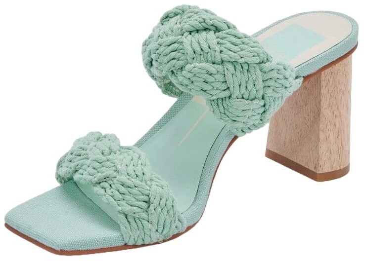 Dolce Vita Play Mint Rope Slip On Squared Open Toe Block Heeled Dress  Sandals | eBay